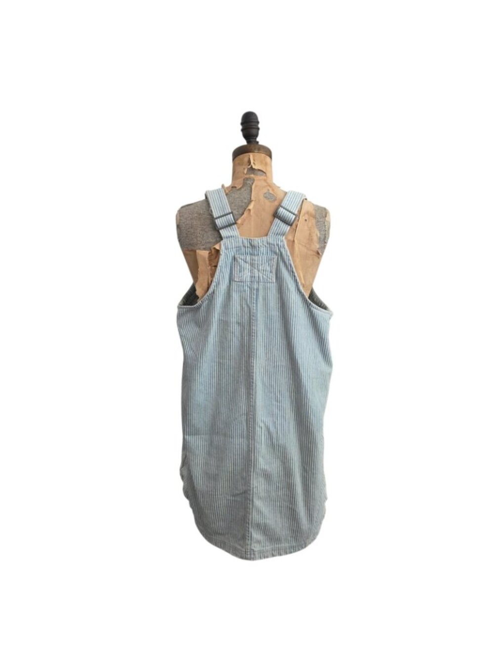 We The Free People Overall Smock Mini Striped Railroad Dress L - Picture 4 of 5
